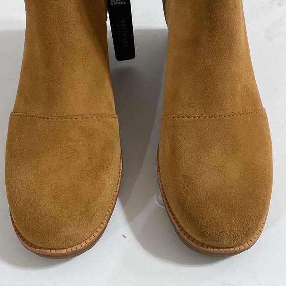 Sorel Cate block heel booties in suede camel brown size 6.5 - Picture 6 of 12